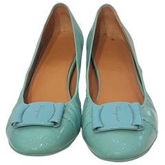 Salvatore Ferragamo Light blue varnish leather ballerina 8