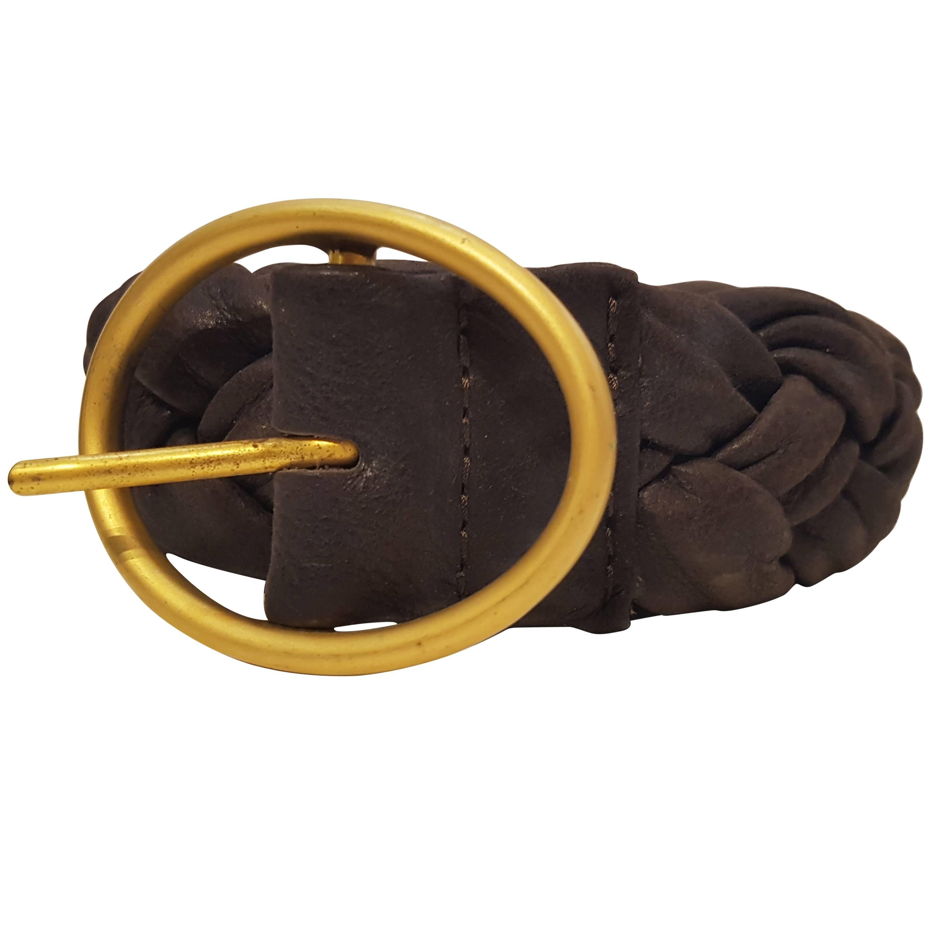 Orciani Brown leather vintage belt For Sale