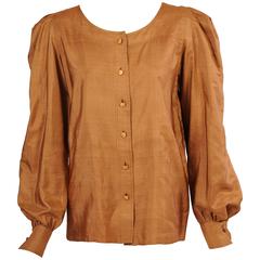 Yves Saint Laurent Haute Couture Silk Blouse 9