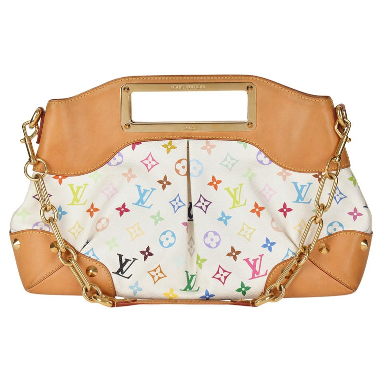 LOUIS VUITTON White Multicolored Monogram Canvas and Studded Vachetta