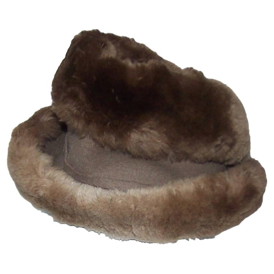 Rose Kraysler Sheared Beaver Fur Hat, 1940's For Sale