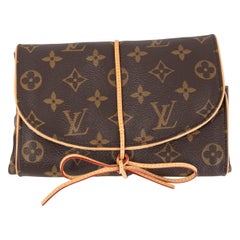 LOUIS VUITTON brown Monogram canvas FOLDING JEWELLERY Case Bag