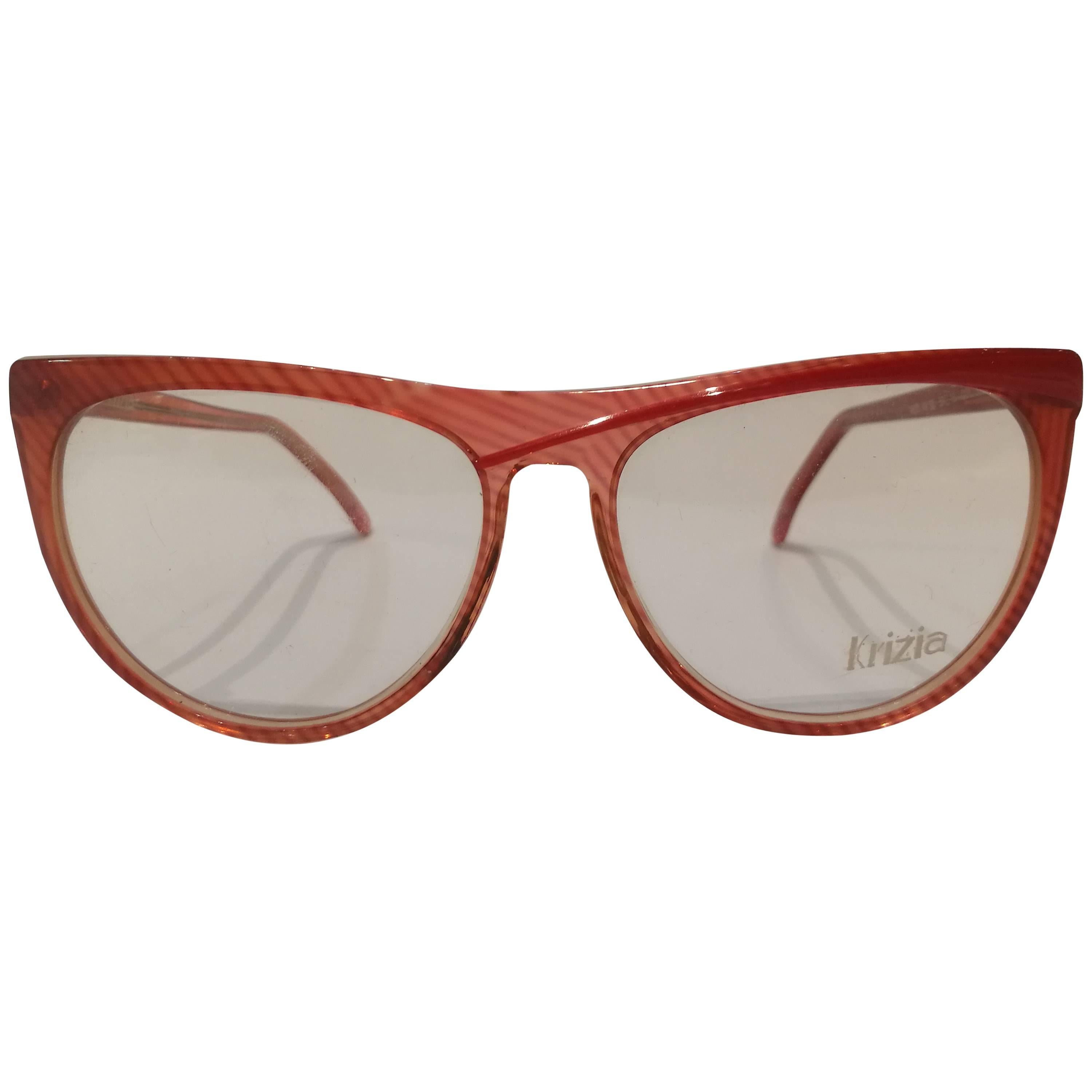Krizia vintage red frame glasses