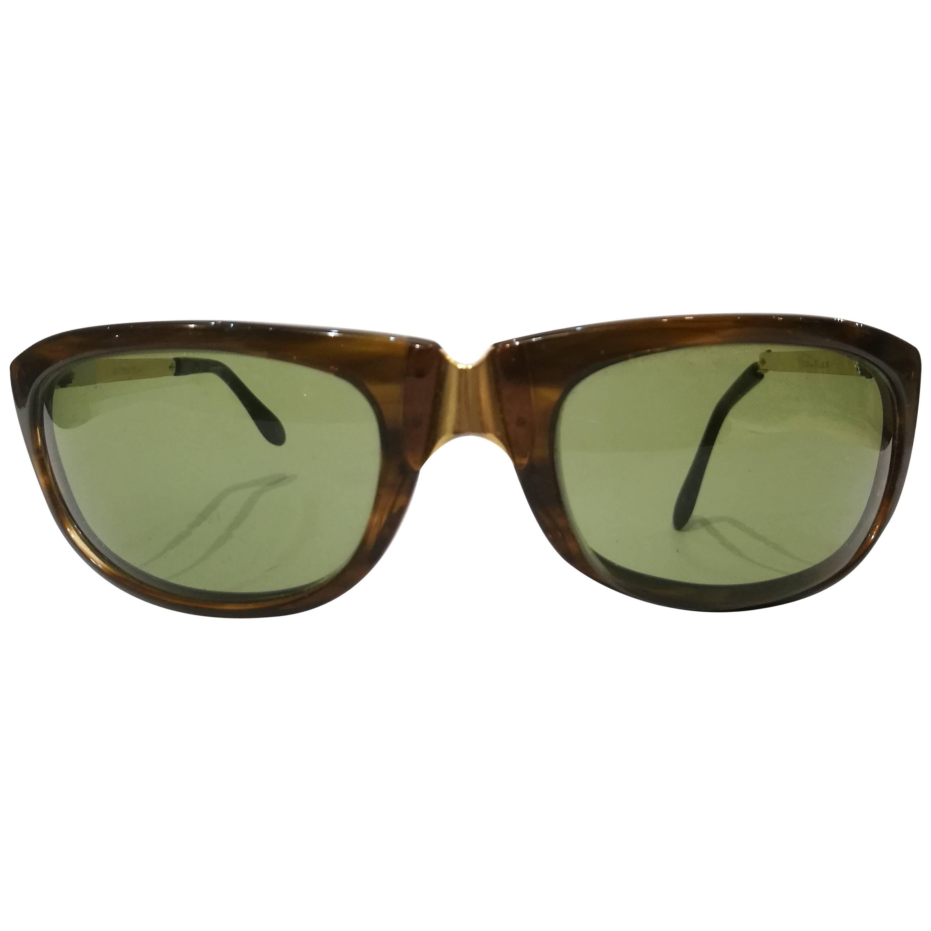 Metal Flex vintage brown folding sunglasses For Sale