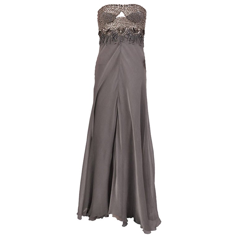 A chiffon ball gown by Jean Dessès Haute Couture Paris France Circa