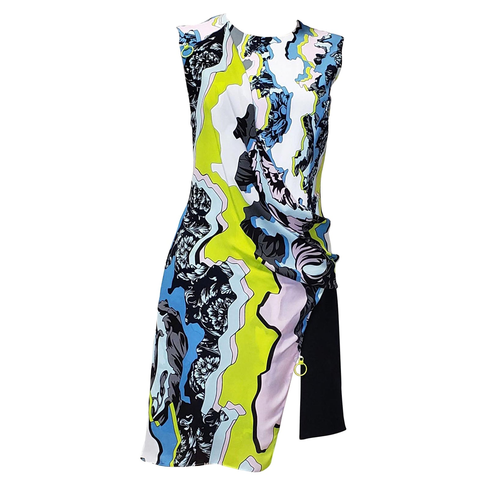 F/W 2016 look # 42 NEW VERSACE VISCOSE and SILK DRESS 40 - 4 For Sale