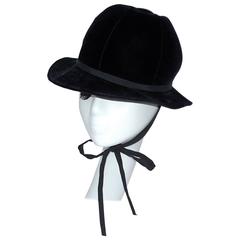 1960's Adolfo Blue Velvet Bucket Style Hat For Saks Fifth Avenue 4