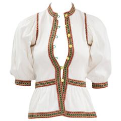 Retro Very Rare Yves Saint Laurent Peasant Top, Spring-Summer 1977