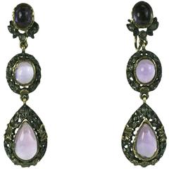 Late 19th Century Vintage Amythest Drop Earrings