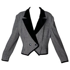 Retro Louis Feraud Plaid Cropped Blazer