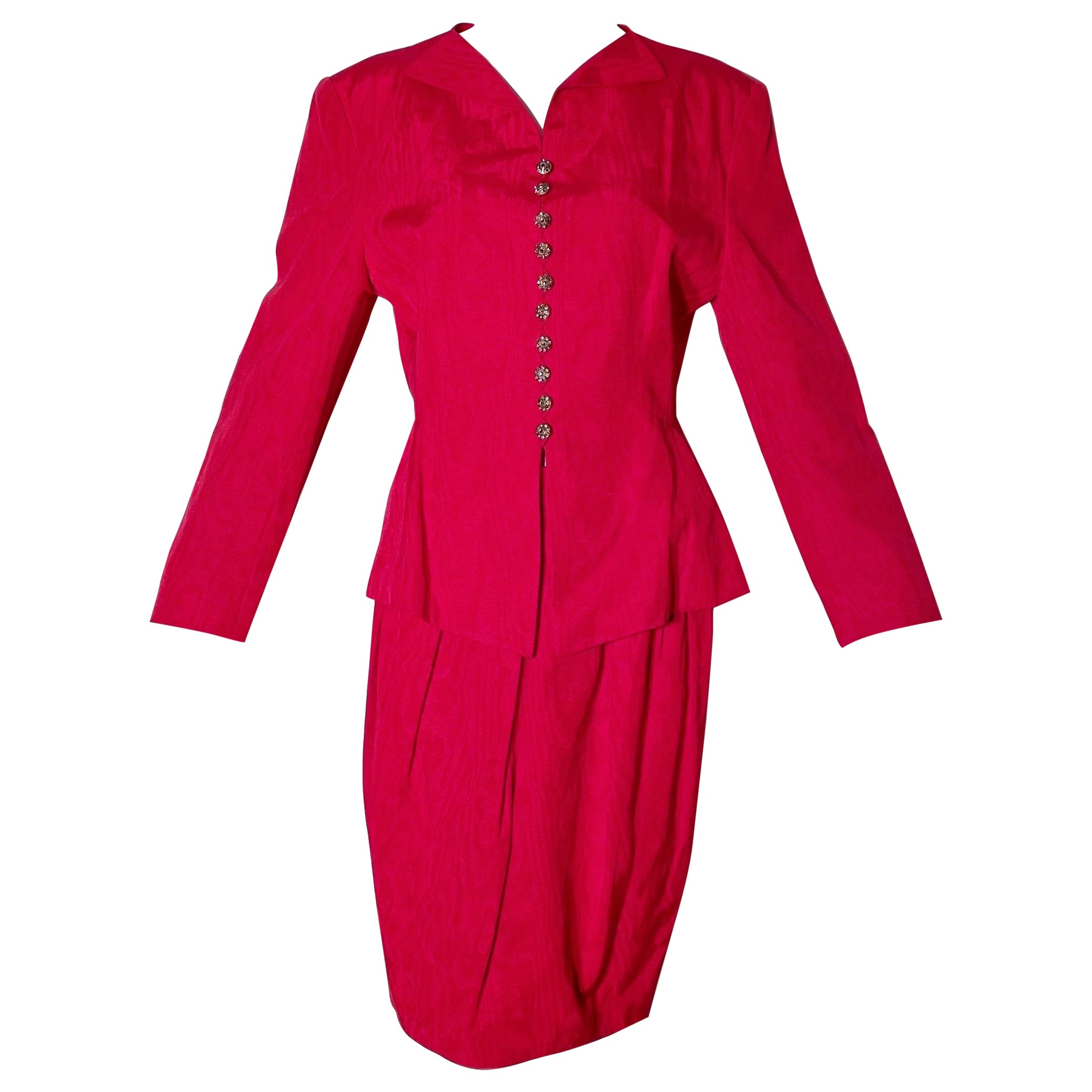 Guy LaRoche Red Skirt Suit For Sale
