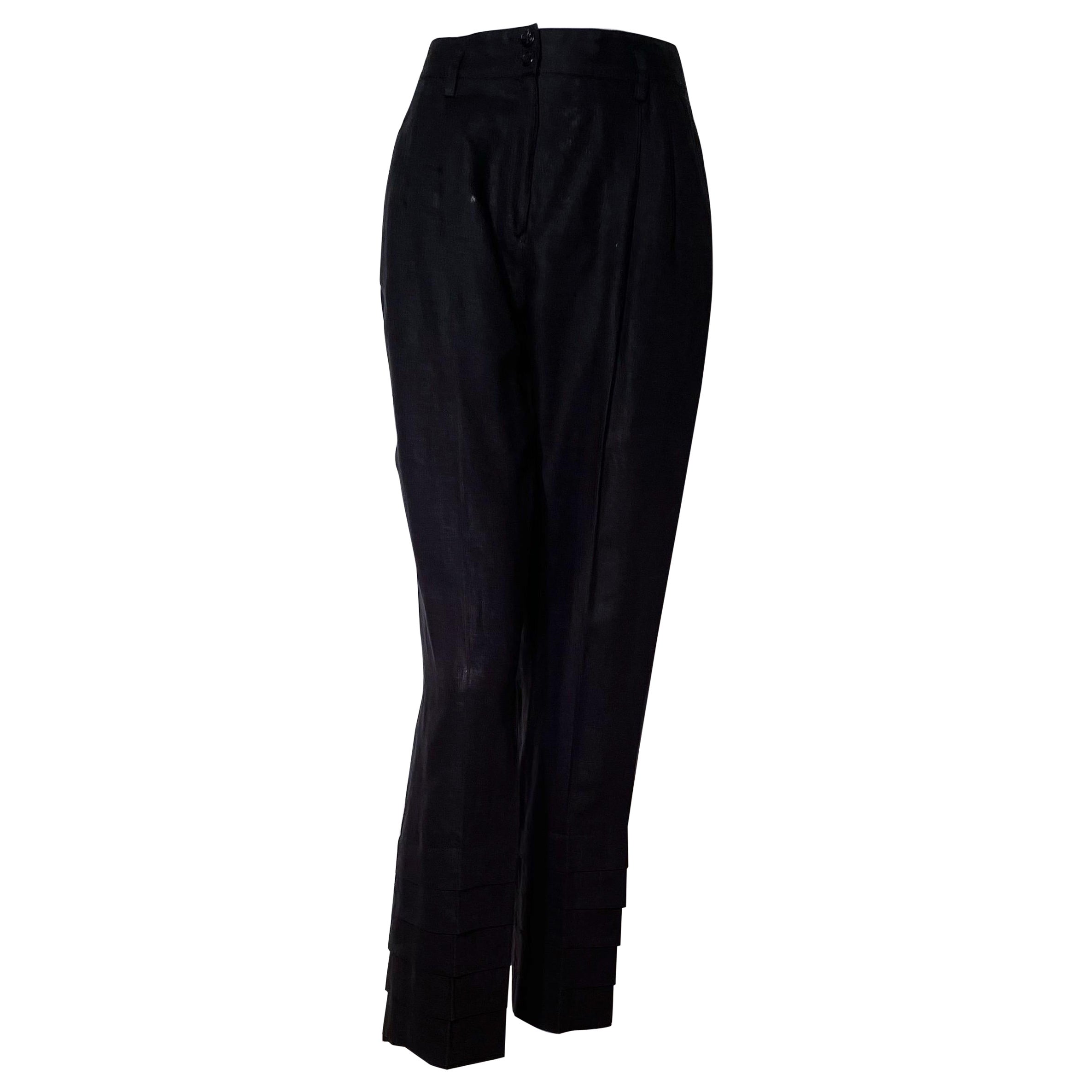 Fendi Leinen Plissee-Hose im Angebot