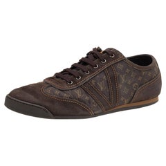 Louis Vuitton - Scarpe da ginnastica basse in tela scamosciata e monogramma Mini Lin - misura 44,5