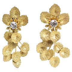 Miriam Haskell Gold-toned Rhinestone Earrings 12