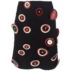 Paco Rabanne mini skirt with leather cut out circles 2