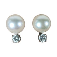 Lovely Pearl and Diamond Earrings
