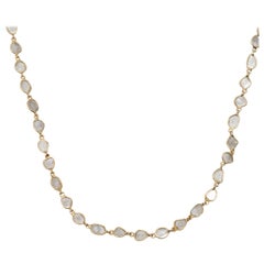 Jennifer Miller Moonstone & Gold Long Necklace