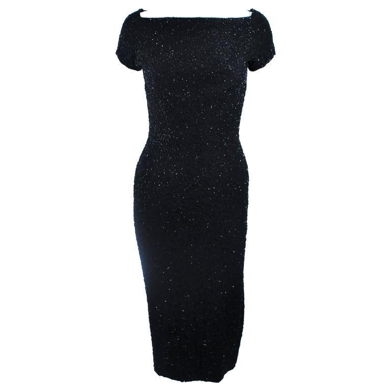 black beaded cocktail dress