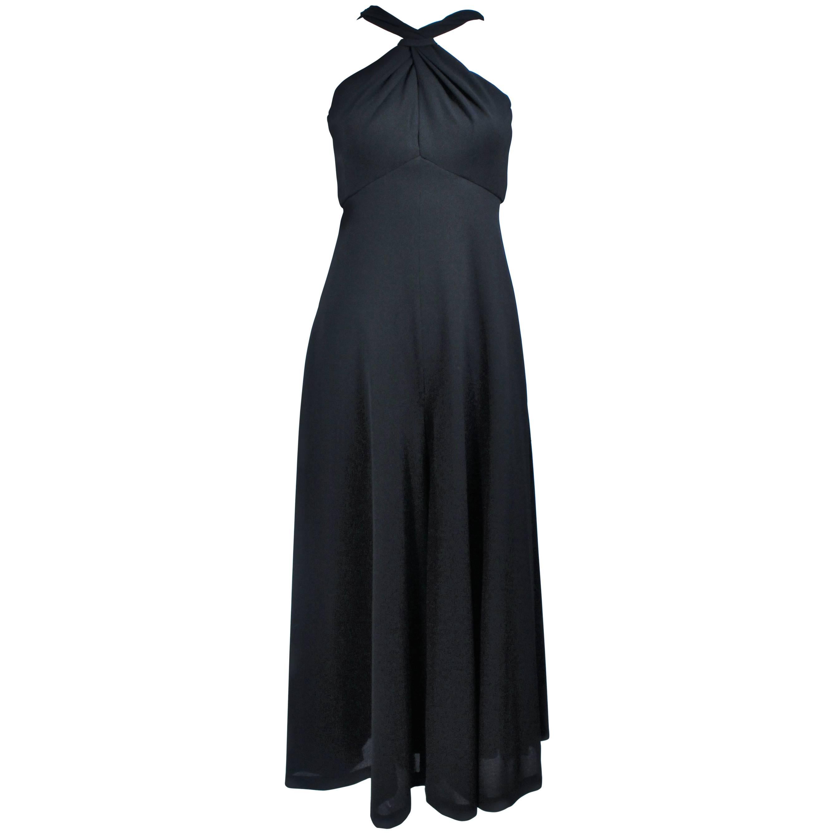 LEO NARDUCCI - Tuta in lana nera Criss Cross anni '70 - Taglia 4