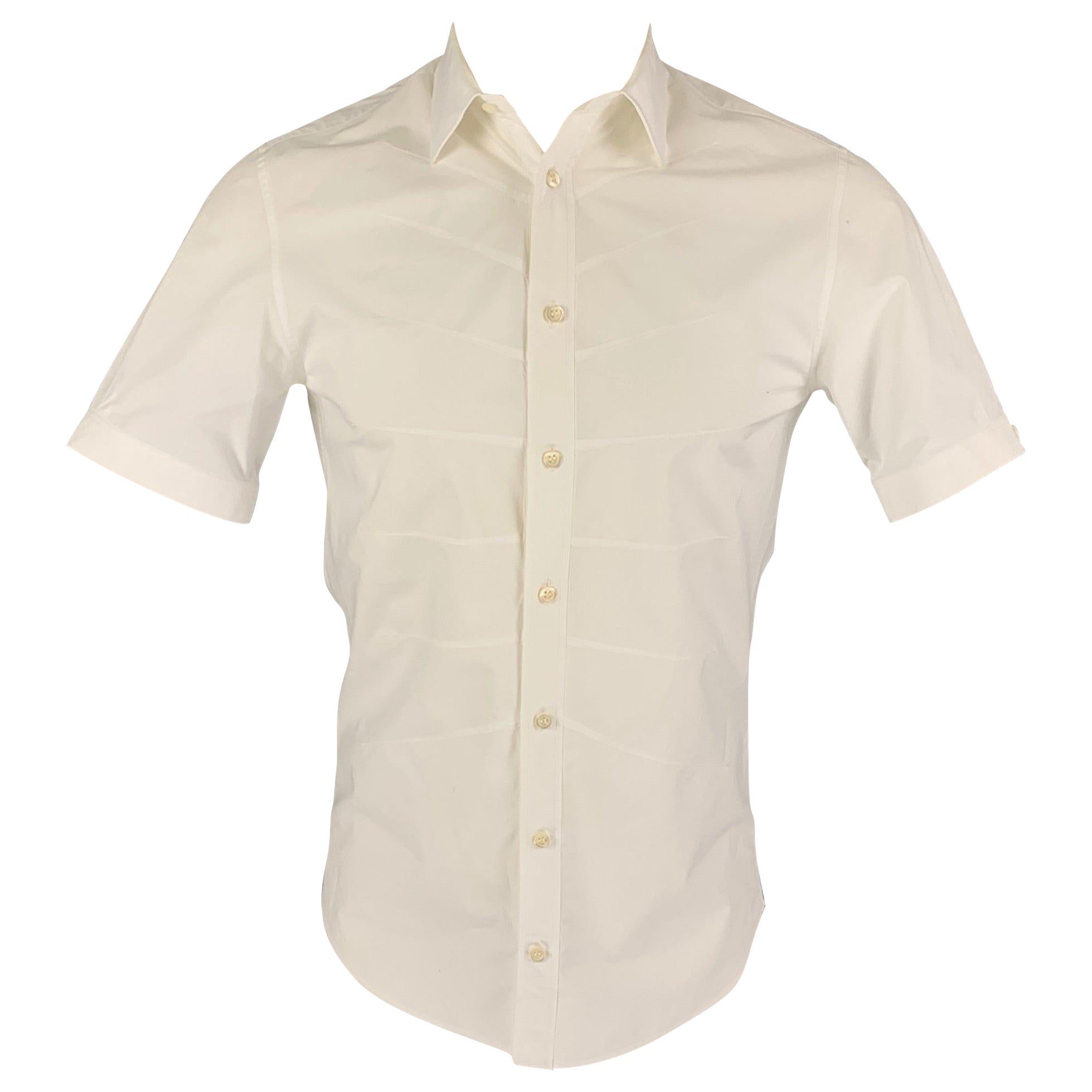 ALEXANDER MCQUEEN Size XS White Cotton Button Up Short Sleeve Shirt
