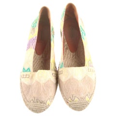 MISSONI Pastels Crochet Knit Canvas Espadrilles Flats Shoes 39