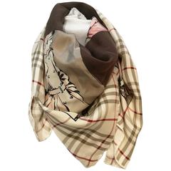 Retro Burberry multitone silk scarf