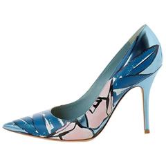 Dior NEW & SOLD OUT Turquoise Leather Graffiti High Heels Pumps in Box 