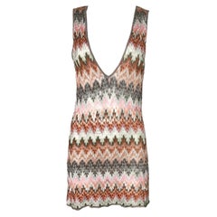 MISSONI Signature Crochet Knit Chevron Mini Dress 38