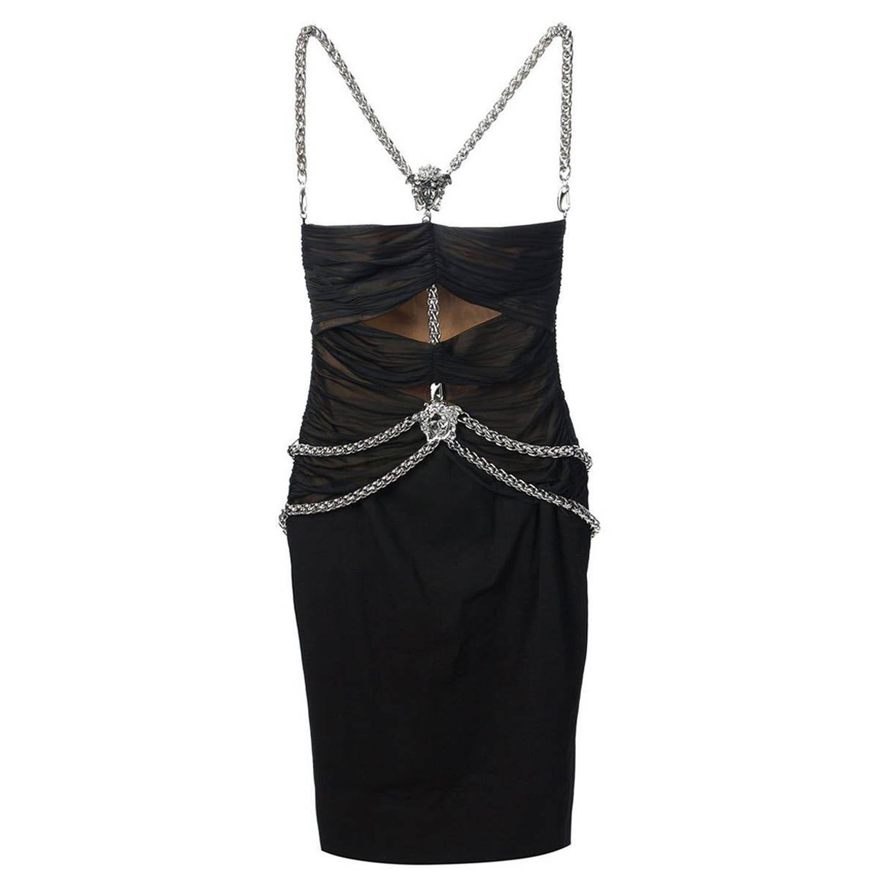 New Versace Medusa Black Dress 38 - 2 For Sale