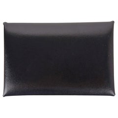 Hermes Calvi Portacarte Noir Box Pelle Raro
