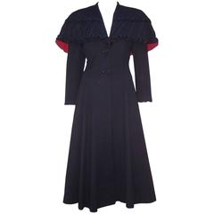 1940's Eisenberg Victorian Style Capelet Princess Coat 9