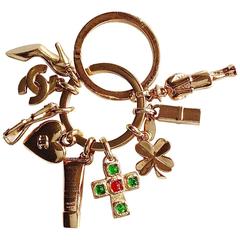Vintage ✿*ﾟChanel *ICONIC* Gripoix Glass Necklace Pendant Keychain