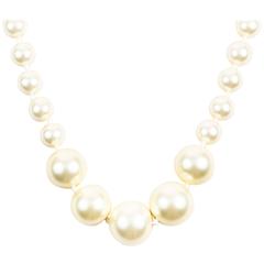 Louis Vuitton Fall 06 Runway Cream Faux Pearl Oversized Satin Ribbon Necklace