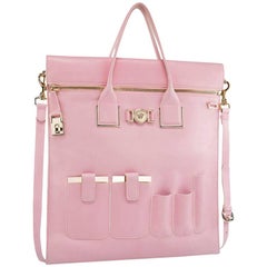 S/S 2015 Look # 21 NEW VERSACE POWDER PINK LEATHER ORGANIZER BAG