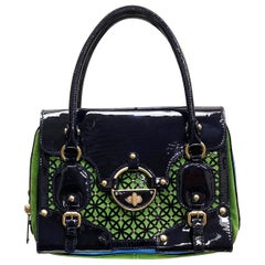 New VERSACE PERFORATED PATENT LEATHER BAG