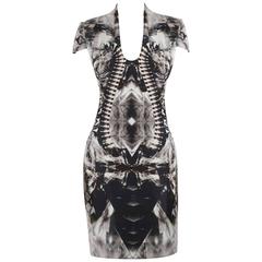 ALEXANDER McQUEEN S/S 2009 Iconic Skeleton Kaleidoscope Print Dress Size 44 11