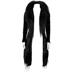 Black Monkey Fur Silk Velvet Avant Garde Art Deco Flapper Coat Circa 1920's OOAK 7
