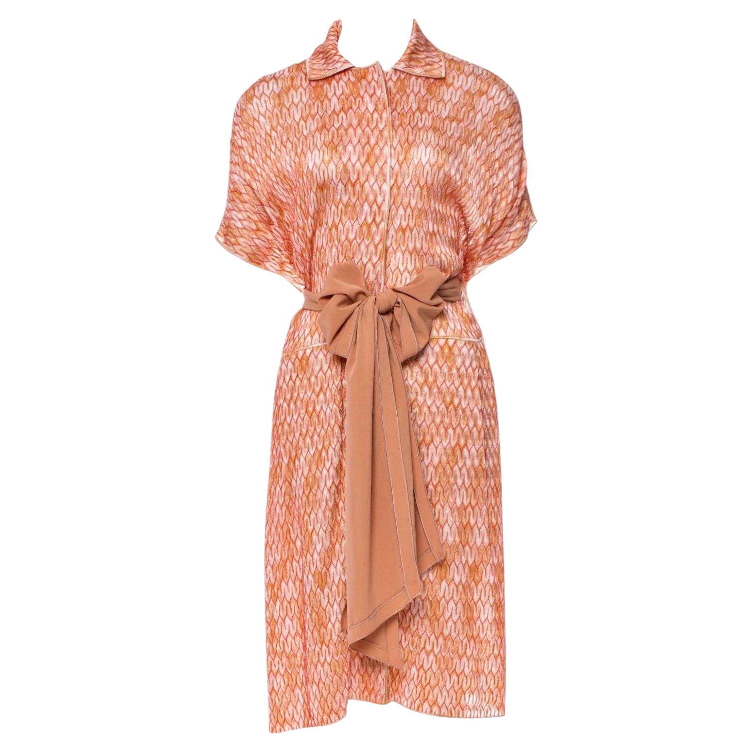 NUEVO Missoni Chevron Vestido de punto de crochet con cinturón 40 en venta