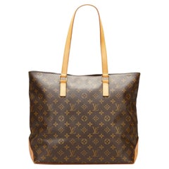 Sold at Auction: Louis Vuitton Cabas Piano Shoulder Bag, in brown monogram  coated canvas with golden brass hardware and vachetta leather handles,  ope