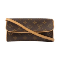 Louis Vuitton 1999 Made Canvas Monogram Pochette Twin Pm Brown