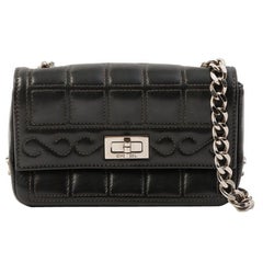 Vintage Chanel Around 2000 Made 2.55 Design Stitch Side Cc Mark Mini Chain Bag Dark Navy