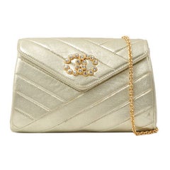 Chanel V Stitch Bijoux Cc Mark Kette Tasche Gold