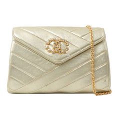 Chanel Mini Diana Quilted Lambskin Beige Bijoux Chain at 1stDibs