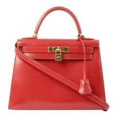 Hermes 1997 Made Kelly Bag 28Cm Rouge Vif