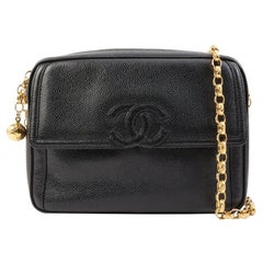Chanel Around 1992 Made Caviar Skin Cc Mark Stitch Ball Charm Bijoux Chain Bag