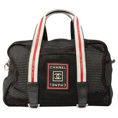 Vintage Chanel Around 2007 Made Sport Line Mesh Cc Mark Boston Bag Black