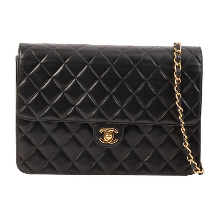Chanel 1990 Vintage Black Lambskin Framed Flap Bag with Wallet Set –  Boutique Patina