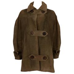 Yves Saint Laurent Haute Couture Oversized Suede Coat, circa 1963 10