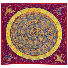 Hermes New La Legende du Poisson Coracle Cashmere Shawl in Box, Henry 6