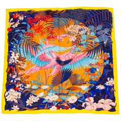 Hermes 55" New Cashmere Flamingo Party Schal in Box